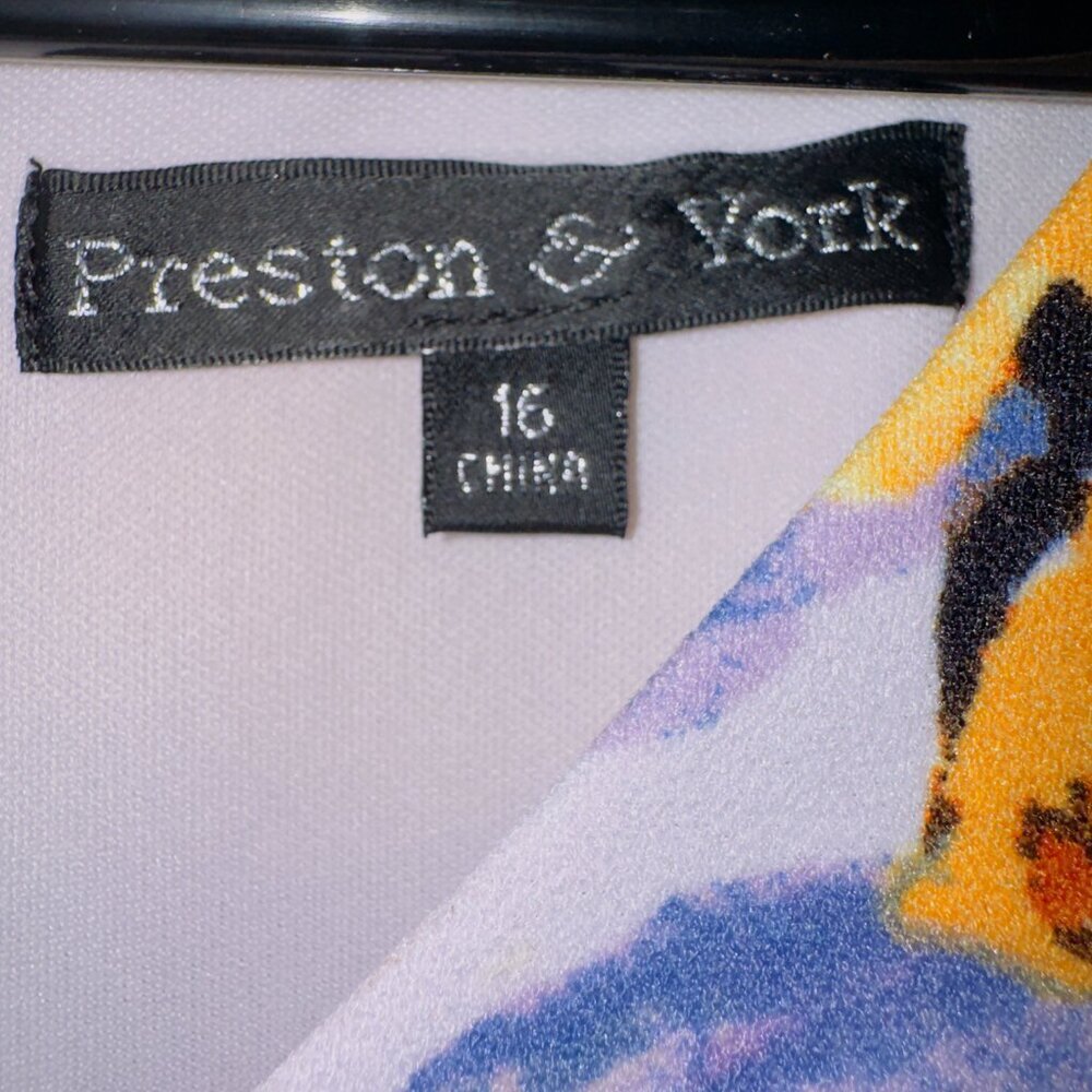 Preston & York Women's Size 16 Short Sleeve Floral Print V Neck Sheath Dress - Picture 4 of 8